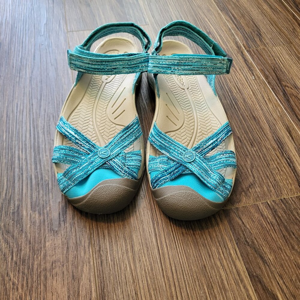 Keen Sandals Womens size 11 Bali Closed Toe Sporty Slingback 1016809 Blue Fabric